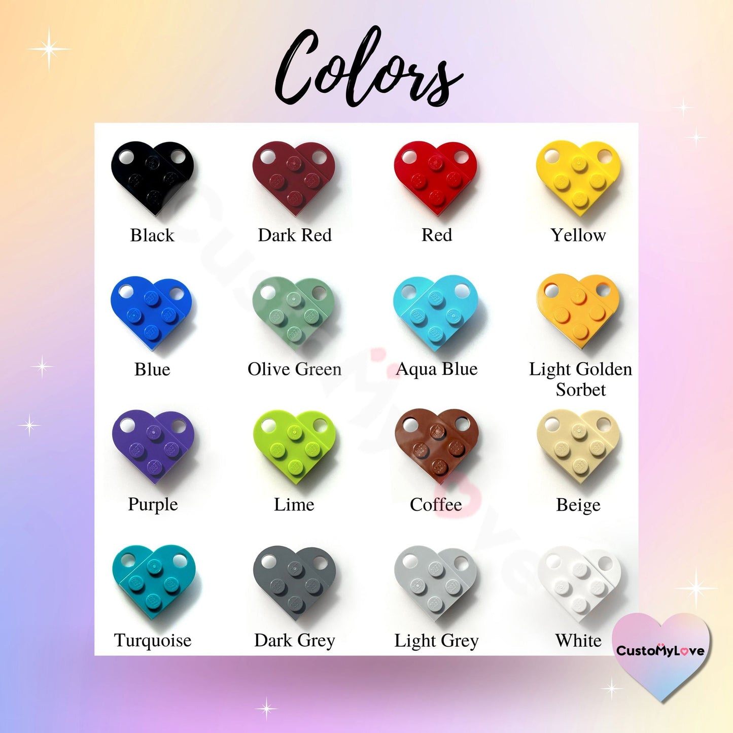 Heart Building Blocks Keychain Set