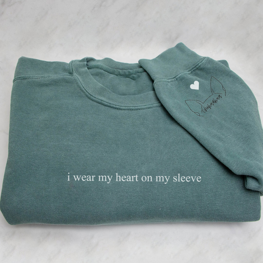 50% OFF🔥PERSONALIZED "HEART ON MY SLEEVE"PET EARS SWEATSHIRT