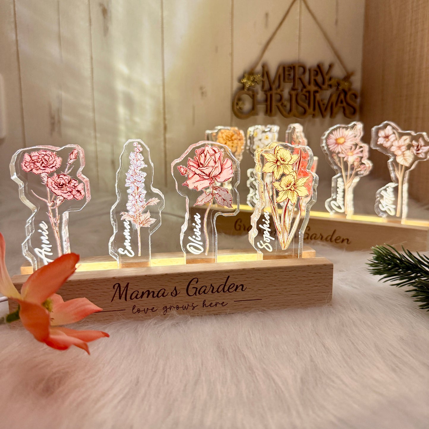 50%OFF❤️Custom Birth Month Flower LED Light