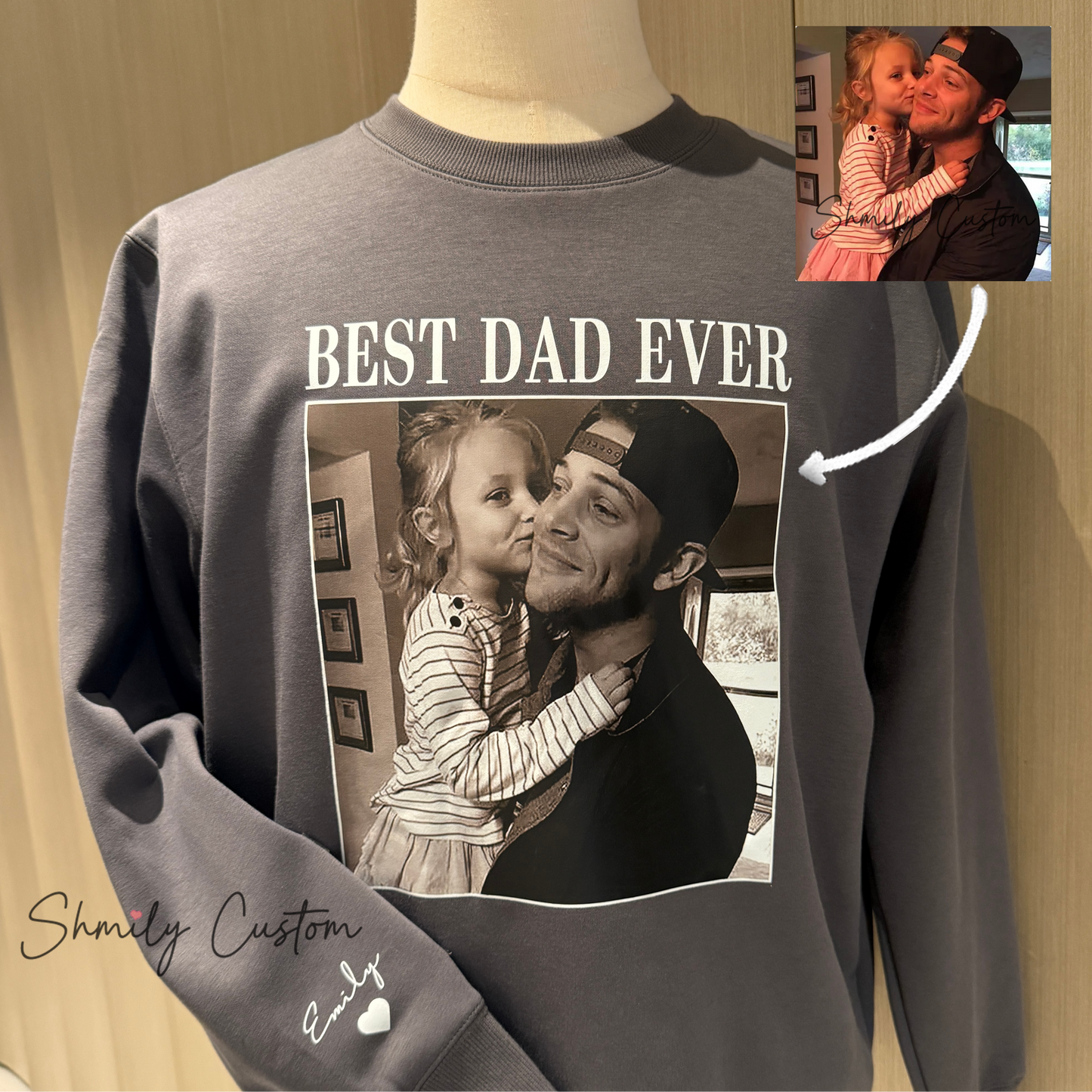 50% OFF❤️Personalized Vintage Photo Father’s Day Sweatshirt