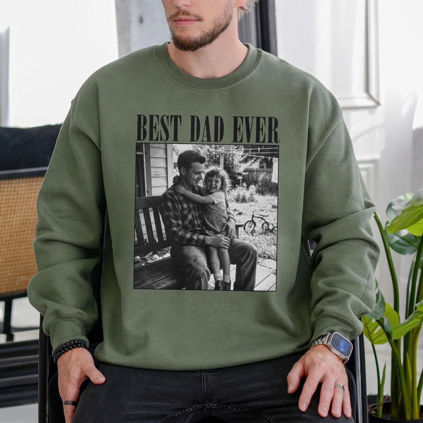50% OFF❤️Personalized Vintage Photo Father’s Day Sweatshirt
