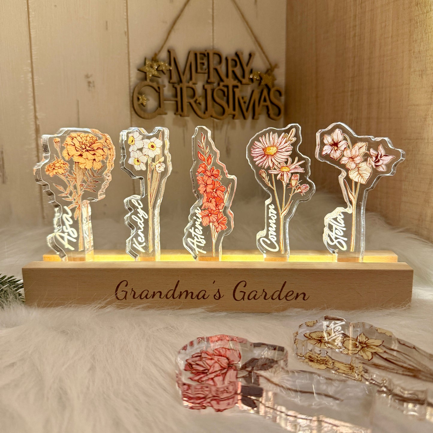 50%OFF❤️Custom Birth Month Flower LED Light