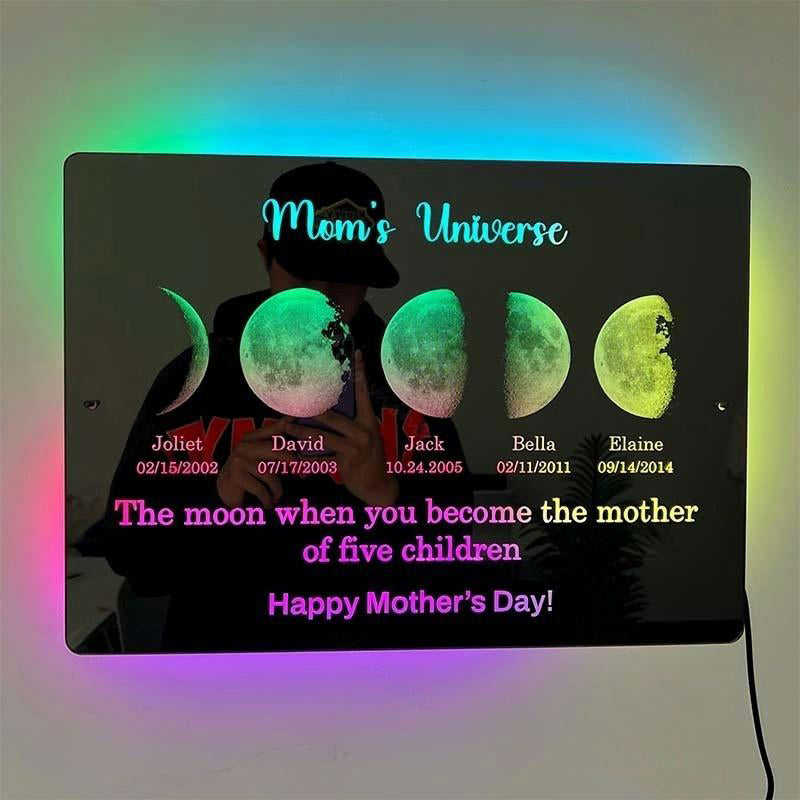 🎁Christmas Sale🎁Custom Led Mirror Light Frame with text and date-mom's universe